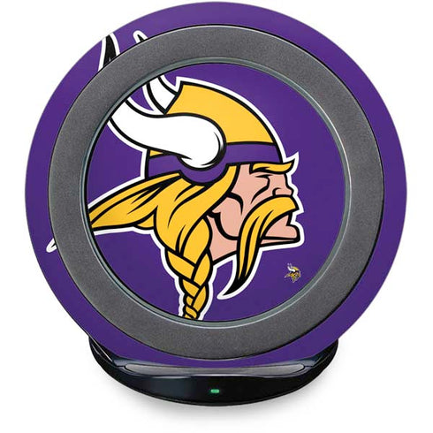 NFL Minnesota Vikings Large Logo Fast Charge Wireless Charging Stand Skin